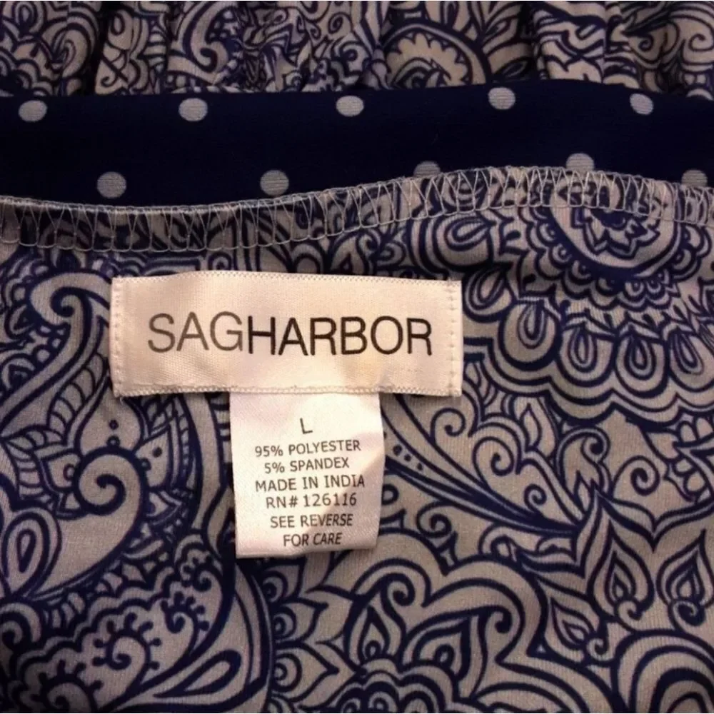 Sag Harbor Chemise and Robe Set‎ Paisley and Polka Dot sz L